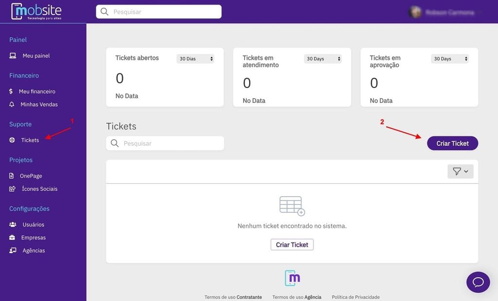 suporte técnico para sites