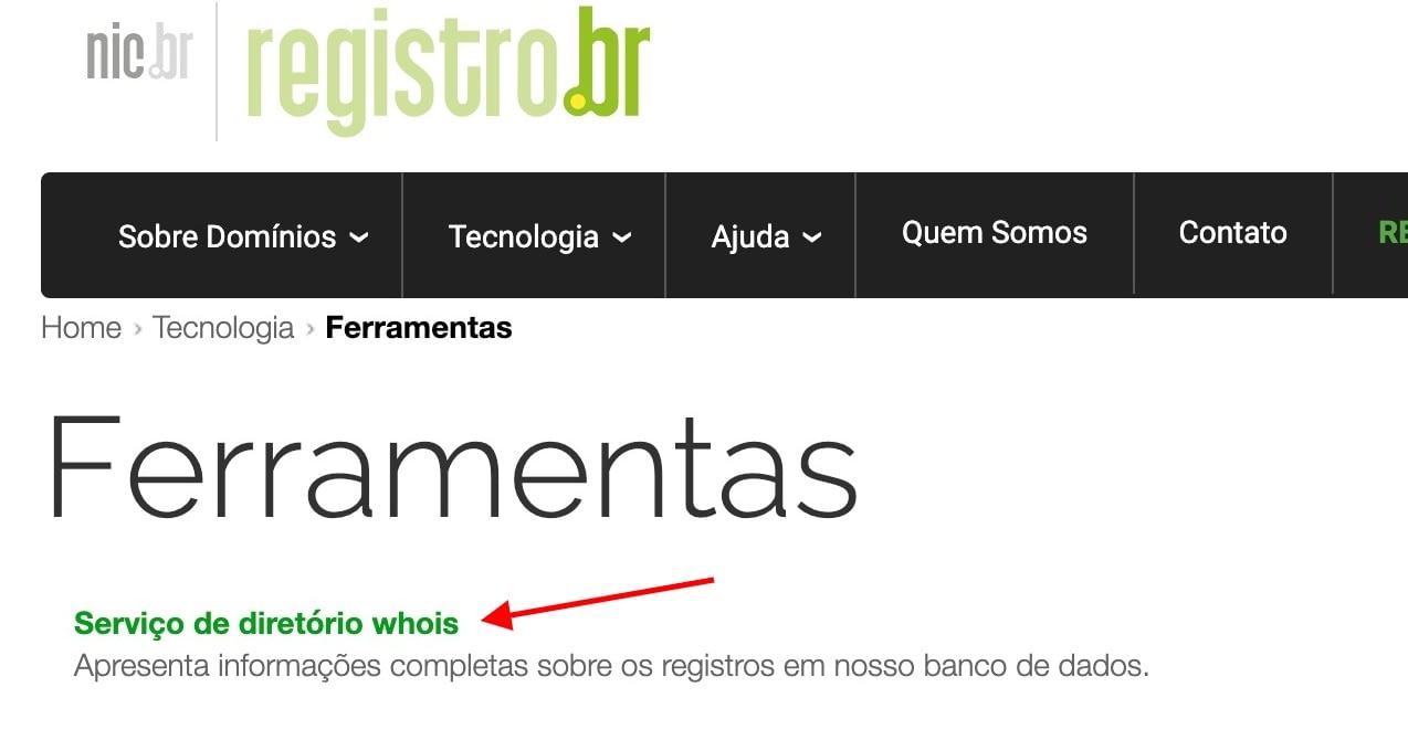 Registro br ferramentas